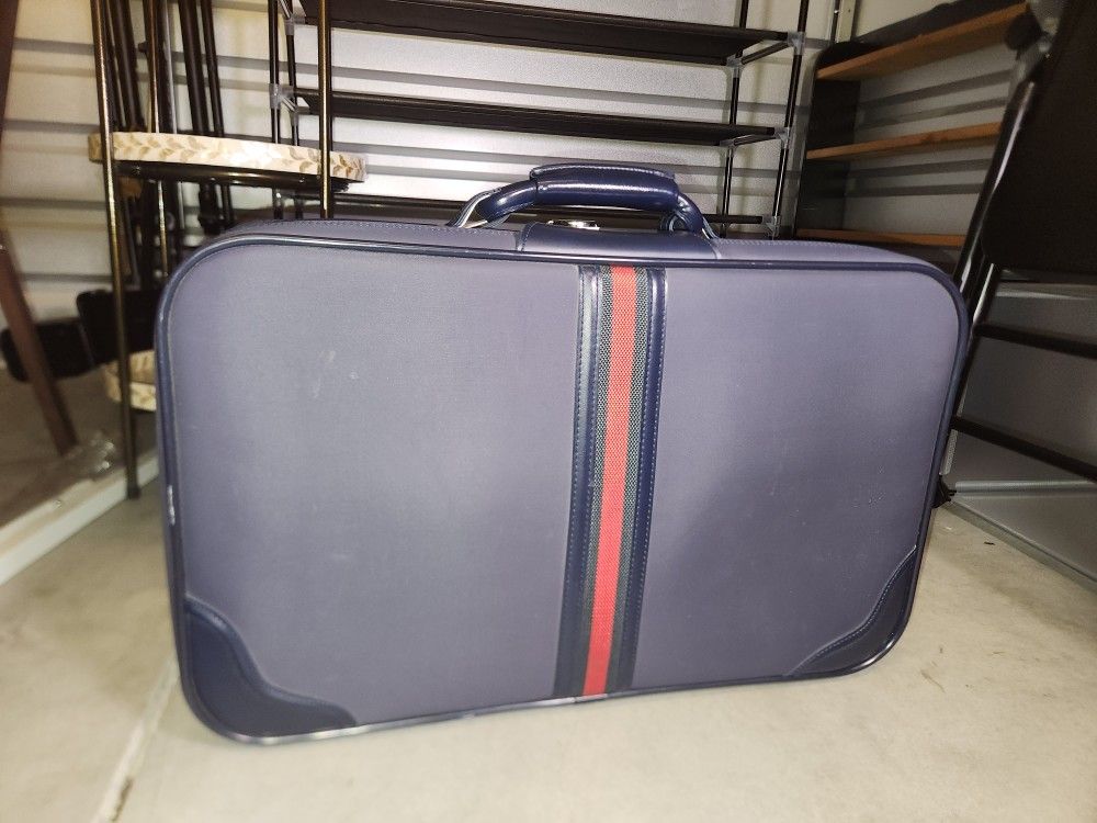 Vintage Peter’s Bag Corp NY Canvas & Vinyl Travel Suitcase – 17x10
