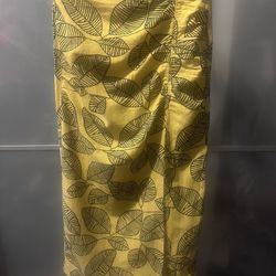 Zara Yellow Leaf Print Maxi Skirt