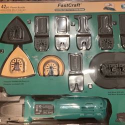 FastCraft 42pc Power Bundle Oscillating Multi-Tool Set - Featuring Tool-Free Fast Blade Change