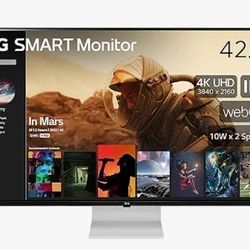 LG Smart Monitor (43SQ700S) -43-Inch 4K UHD(3840x2160) IPS Display, webOS Smart Monitor, ThinQ Home, Magic Remote, USB Type-C, 2X Stereo Speakers, Air