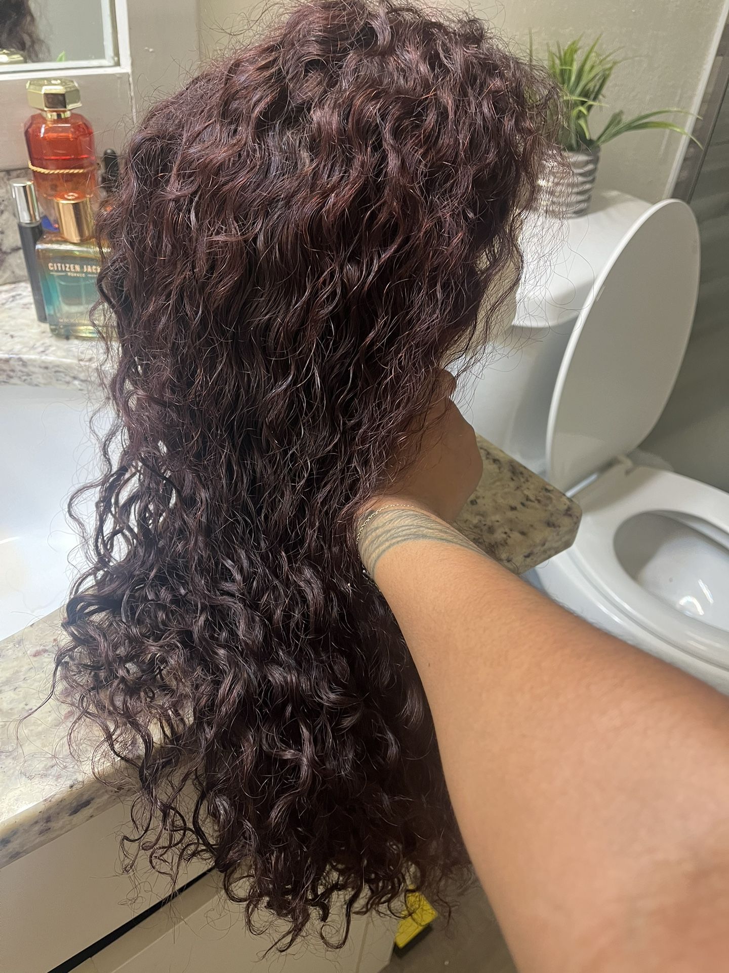 Burgundy Deep Wave Wig 22 Inch