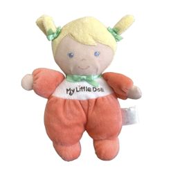 Fisher Price My Little Doll Plush Blond Baby Girl Pigtails Orange 2012