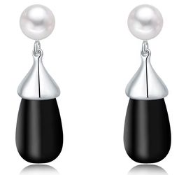 Black Onyx Pearl Earrings