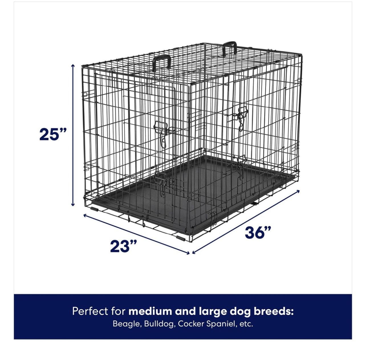 Frisco Double Door Wired Dog Crate