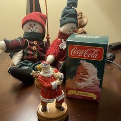 Vintage Coke Santa Figurine Bag Toys
