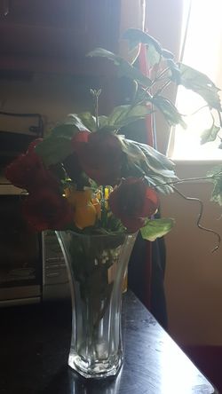 Small vase with artificial flowers
