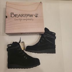 New Size 10 Womens Bearpaw Boots Black Fashion 