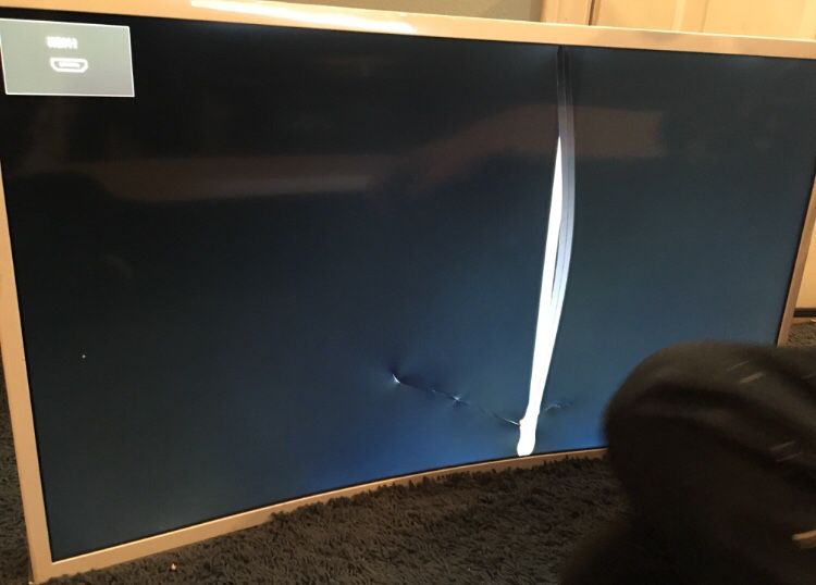 Samsung curved monitor broken screen
