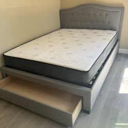 Full Size Bed Frame W/ Mattress 