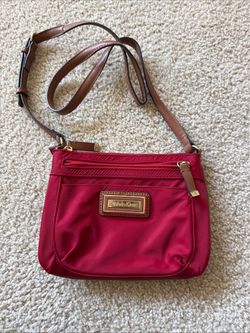 Calvin Klein Red Nylon Wallet-Organizer Crossbody Bag Purse