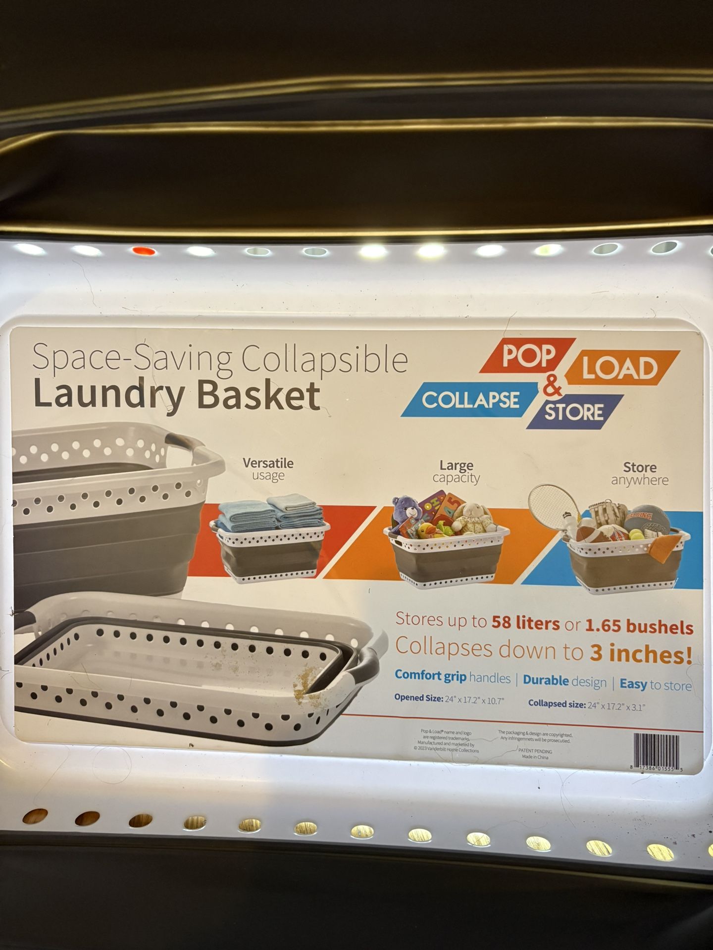 Laundry Basket, Space Saving Collapsible Basket