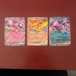Team Rocket 3 Card Bundle-Mewteo EX, Moltres EX, and Nidoking EX