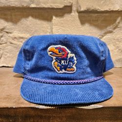 Vintage Kansas Jayhawks Corduroy Adjustable Hat!