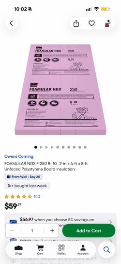 2 in Rigid Insulation Foamboard