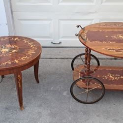 bar cart with table set 