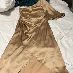 Sincerely Jules One Sleeve Champagne Dress