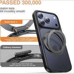 SMARTDEVIL for iPhone 17 Pro Case with 360° Magnetic Stand,Hidden Bearing Design,MagSafe Compatible,Built-in Stand,SGS Military-Grade Protection,Air-S