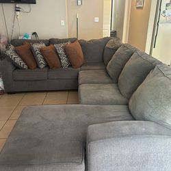 Grey U Shaped Couch