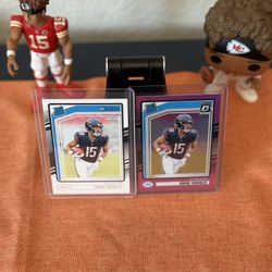 Rome Odunze 2024 Optic Rated Rookie Pink Preview+Donruss Rated Rookie 2 Card Lot