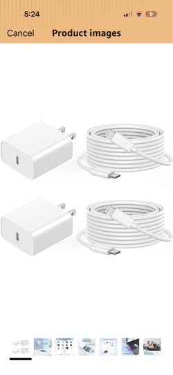 iPhone Charger Fast Charging, [Apple MFi Certified] 20W Type C Charger Fast Charging Block with 6FT USB C to Lightning Cable Cord 2 Pack