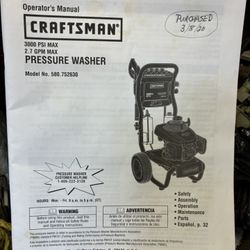 Craftsman Power Washer