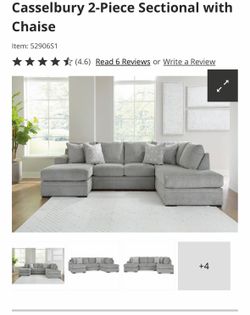 Casselbury 2 piece sectional couch with chaise lounge
