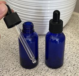 1oz Blue Glass Dropper Bottles