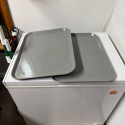 Vtg Lot 2 20”x15” Cambro Manufactured USA NSF Cafeteria Trays Few Corner Chips Fiberglass W/Steel Re-forced Trays