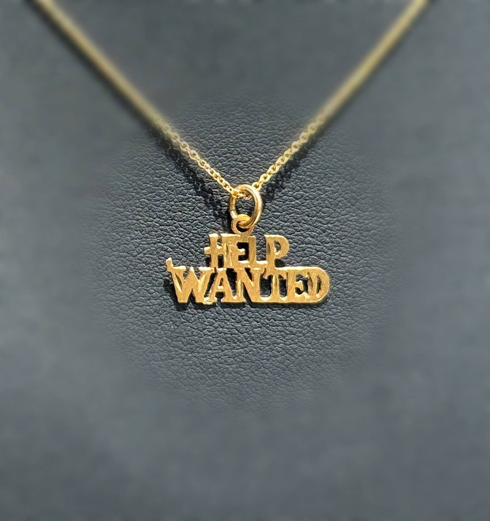 Jewelry 14k solid yellow gold  beautiful help wanted Pendant charm