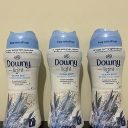 Lot Of 3 Downy Light Ocean Mist In Wash Scent Booster