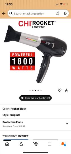 CHI Rocket low EMF HAIR DRYER 1800 watts