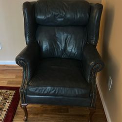 Dark Blue Leather Chair