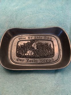 Vintage pewter tray