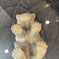 Chubby Baby Bear Oval Glass Coffee Table 