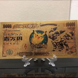 24k Gold Plated Umbreon Pokemon Banknote