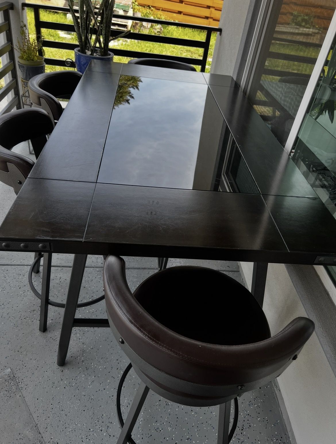 Dinning table with 6 chairs plus 1.5mm thick clear table cover