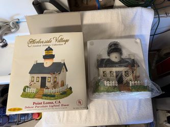 Harborside Village Point Loma Porcelain Lighted Lighthouse - Original Box