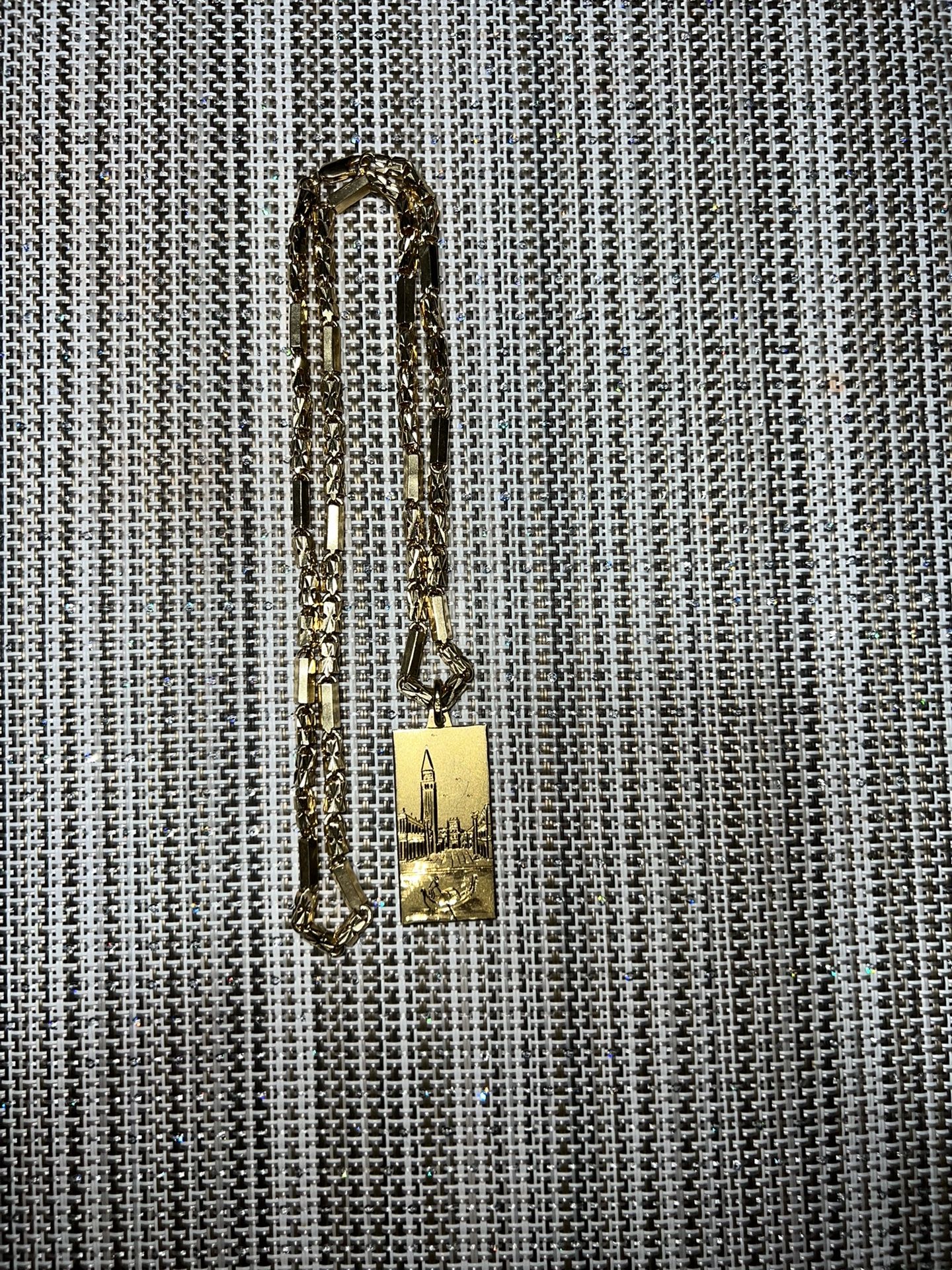 18K Gold Chain and Charm for Sale