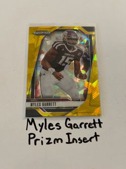 Myles Garrett Los Angeles Rams All-Pro DE Prizm Short Print Insert Card.