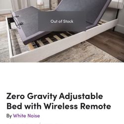 Zero Gravity Adjustable Bed with Wireless Remote 