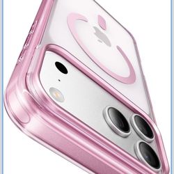 Shiny Interior Coating for iPhone 17 Pro Max Case with Pearl Strap, [Glossy Bumper & Magnetic Ring] [Compatible with Magsafe] Cute Women Girly Anti-Fi