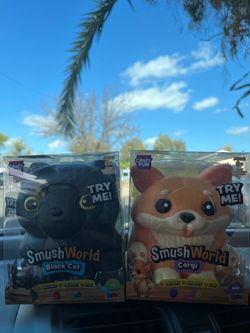 SmushWorld Black Cat & Corgi Squishy Toys Set