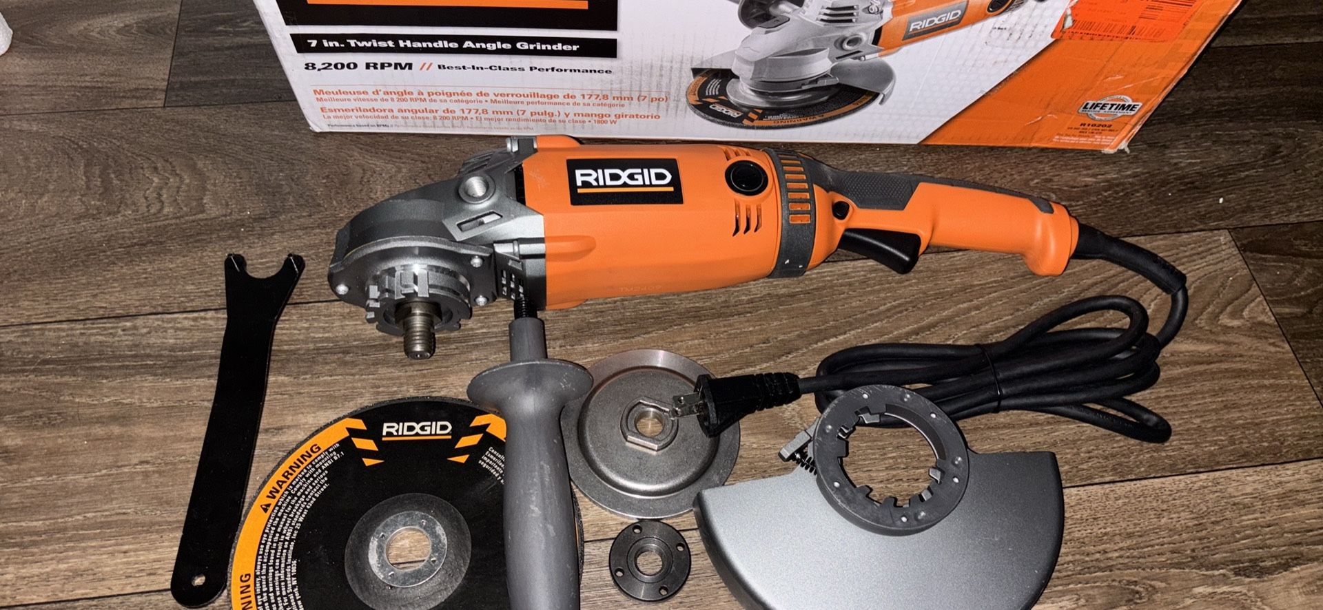 RIDGID 15 Amp Corded 7 in. Twist Handle Angle Grinder-