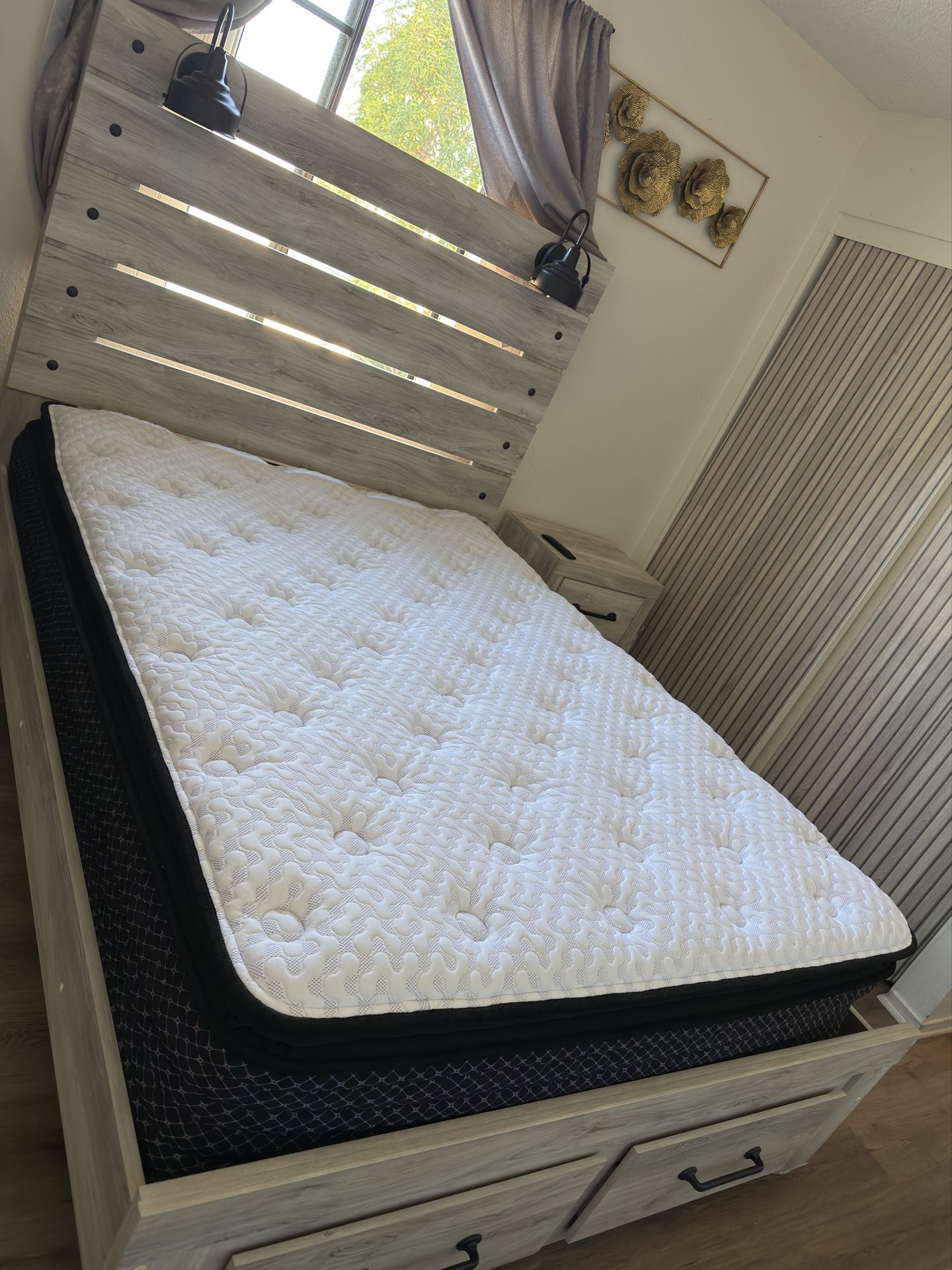 Queen Bed frame And mattress 