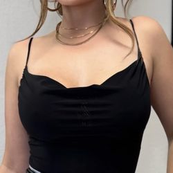 Black Cowl Neck Body Suit (large)