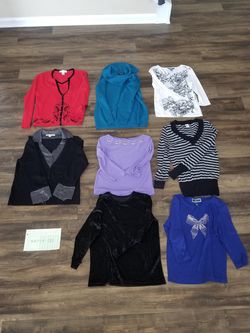 Women's long sleeve shirts (8 items) / medium size / Batch #2