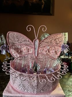 Quinceañera Butterfly Brindis Set with 16 Glasses