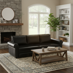 Denton 93.7" Faux Leather Chesterfield King Pull-Out Sleeper Sofa Bed