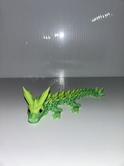 3D Printed Baby Crystal Dragon (Lime Green)