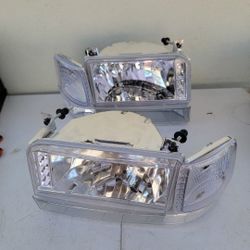 92-96 Ford F150 F250 F350 92-96 Bronco LED Headlights Luces Micas Calaveras Faros Faroles Focos Headlamps 